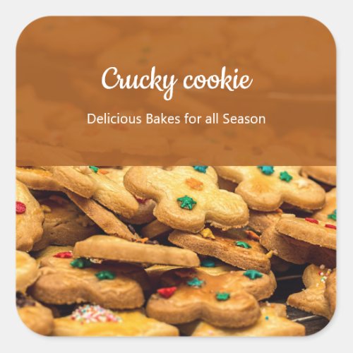 Cookies Bakery Photo Professional Business  Square Sticker
