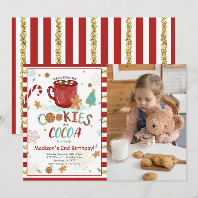 Cookies Birthday Photo Invitation  (Front/Back)