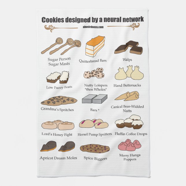 Cookies by AI Weirdness - Kitchen towel (Vertical)