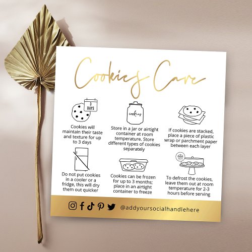 Cookies Care Guide White  Gold Script Logo Card