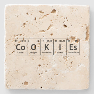 CoOKIEs Chemistry Periodic Table Words Elements Stone Coaster