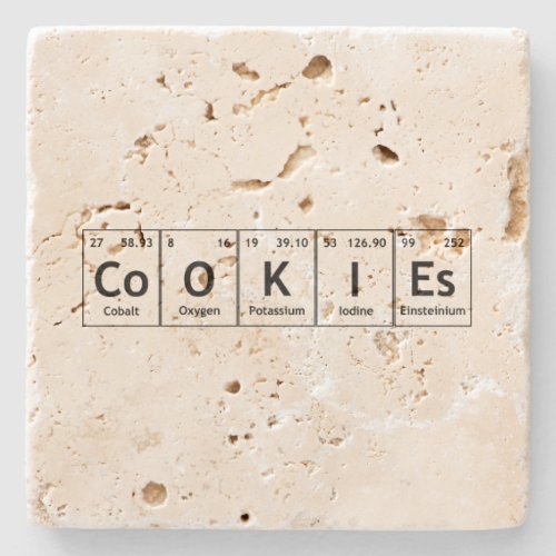 CoOKIEs Chemistry Periodic Table Words Elements Stone Coaster