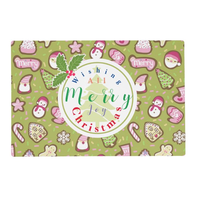 Cookies Christmas Green Placemat (Front)