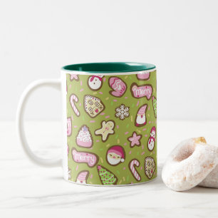 Cookies Christmas Green Two-Tone Coffee Mug