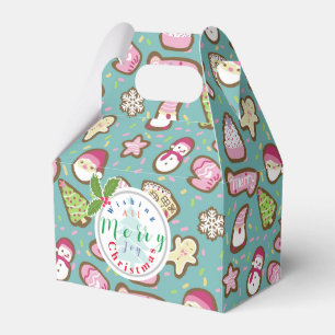 Cookies Christmas Turquoise Favor Box