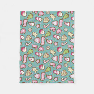 Cookies Christmas Turquoise Fleece Blanket