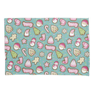 Cookies Christmas Turquoise Pillow Case