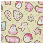 Cookies Christmas Yellow Fabric
