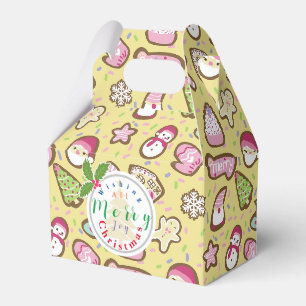 Cookies Christmas Yellow Favor Boxes