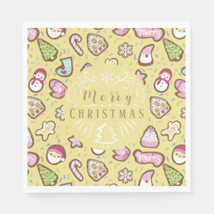 Cookies Christmas Yellow Napkins