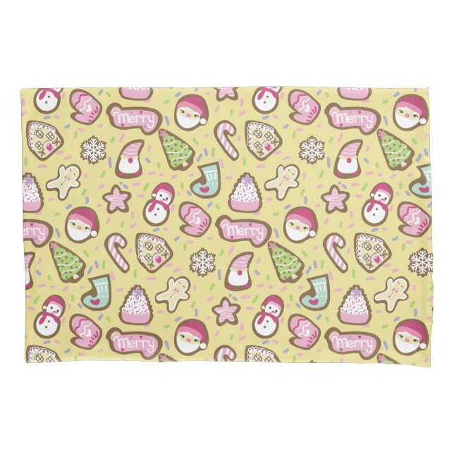 Cookies Christmas Yellow Pillow Case (Front)