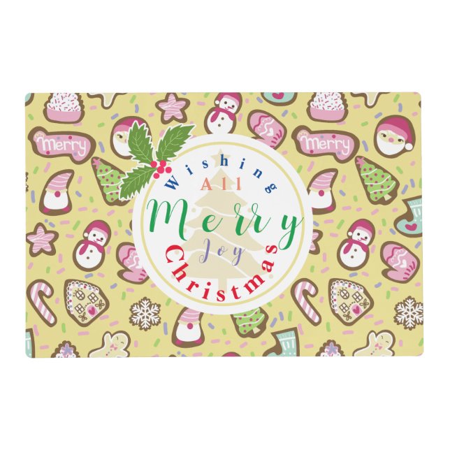 Cookies Christmas Yellow Placemat (Front)