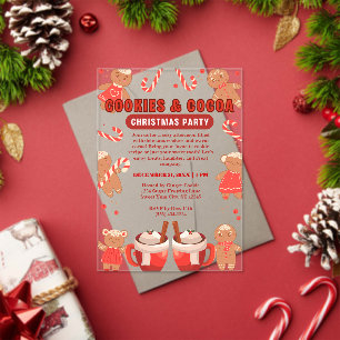 Cookies & Coca Bar Christmas Party Acrylic Invitations