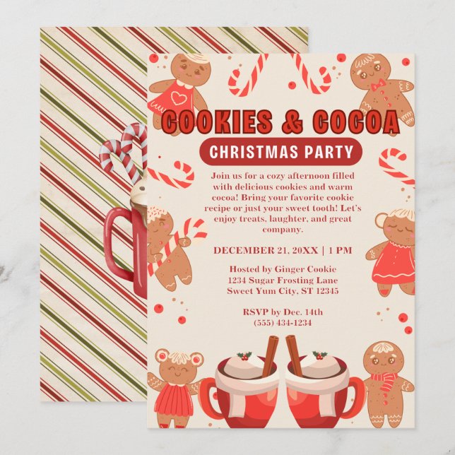 Cookies & Coca Christmas Party Invitation (Front/Back)