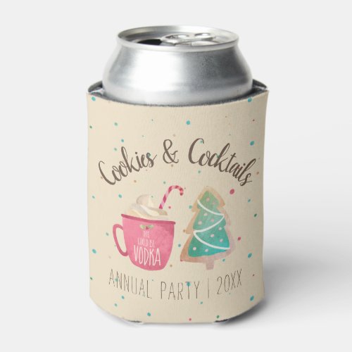 Cookies  Cocktails Christmas Holiday Party Favor Can Cooler