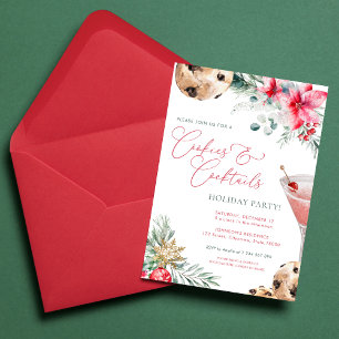 Cookies & Cocktails Christmas Xmas Holiday Party Invitation