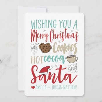 Cookies  Cocoa And Santa Christmas Card by KarisGraphicDesign at Zazzle