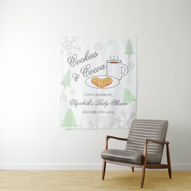 Cookies & Cocoa Baby Shower Tapestry (In Situ)