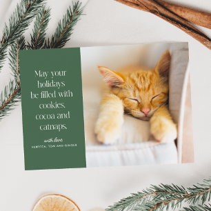 Cookies Cocoa Catnaps Pet Holiday Card