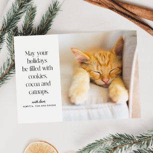 Cookies Cocoa Catnaps Pet  Holiday Card