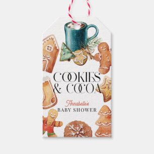 Cookies & Cocoa Christmas Holiday Baby Shower Gift Tags