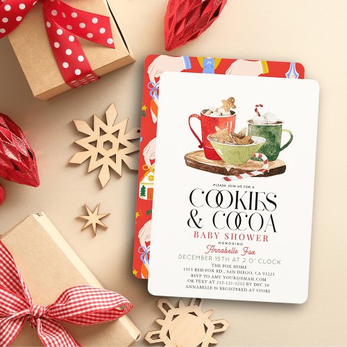 Cookies  Cocoa Christmas Holiday Baby Shower Invitation