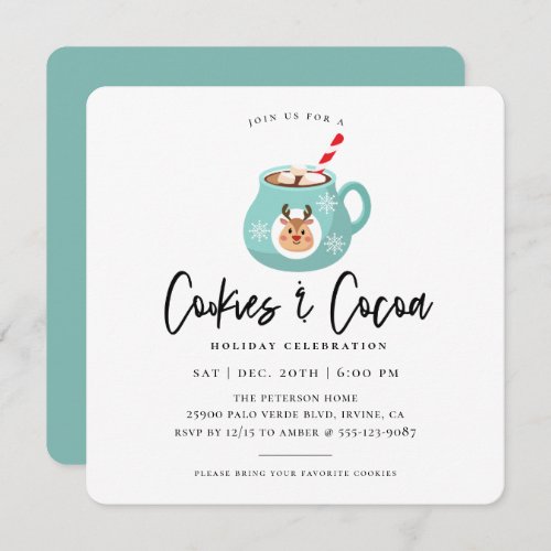 Cookies  Cocoa Christmas Party Invitation