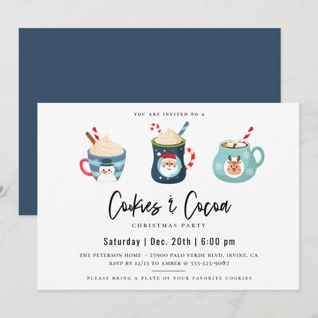 Cookies & Cocoa Christmas Party Invitation (Front/Back)