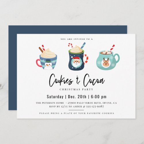 Cookies  Cocoa Christmas Party Invitation