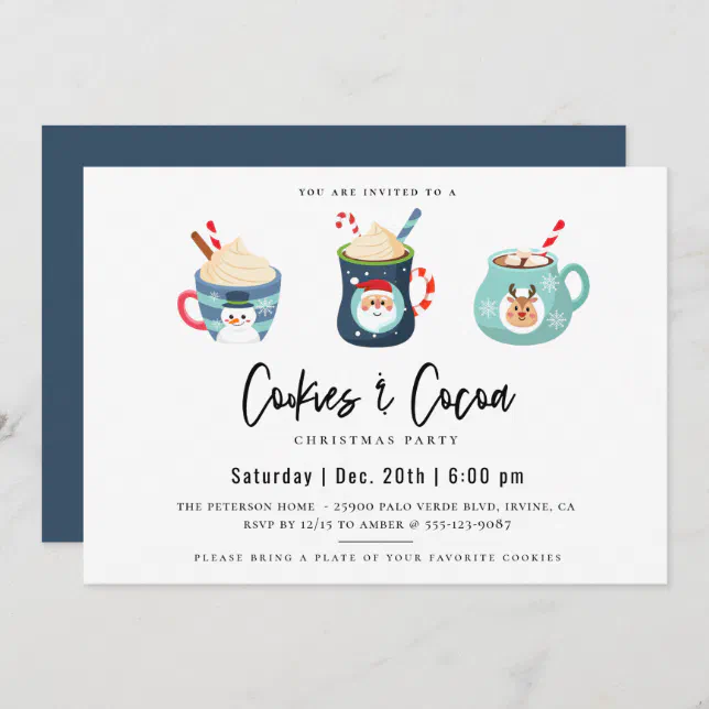 Cookies & Cocoa Christmas Party Invitation | Zazzle