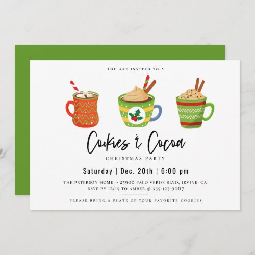 Cookies  Cocoa Christmas Party Invitation