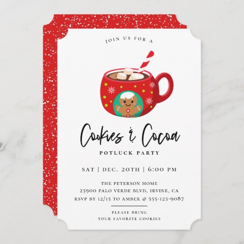 Cookies  Cocoa Christmas Party Invitation