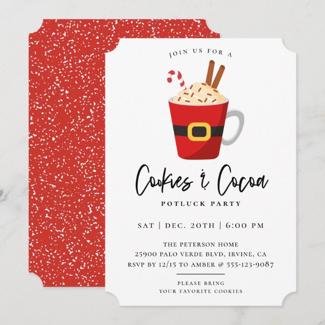 Cookies & Cocoa Christmas Party Invitation (Front/Back)