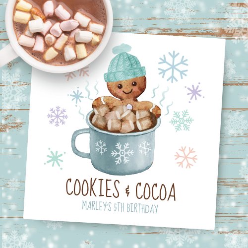 Cookies  Cocoa Gingerbread Boy Winter Birthday Napkins