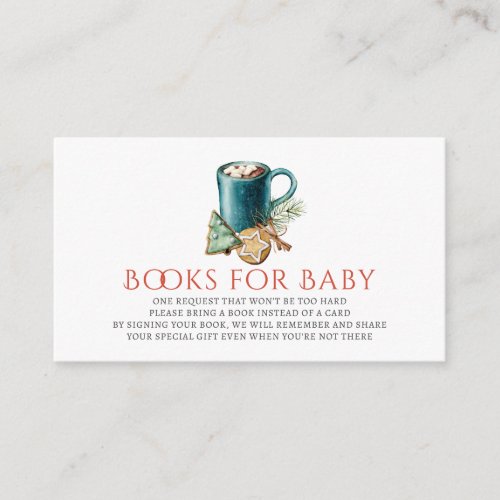 Cookies  Cocoa Holiday Baby Shower Book Request Enclosure Card