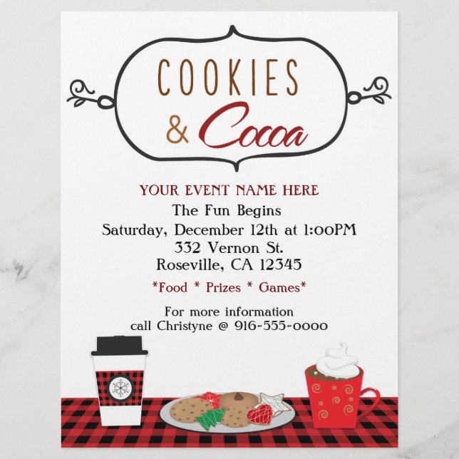 COOKIES & COCOA Holiday Party Event Flyer (Front)