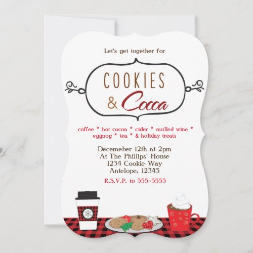 COOKIES  COCOA Holiday Party Invitations