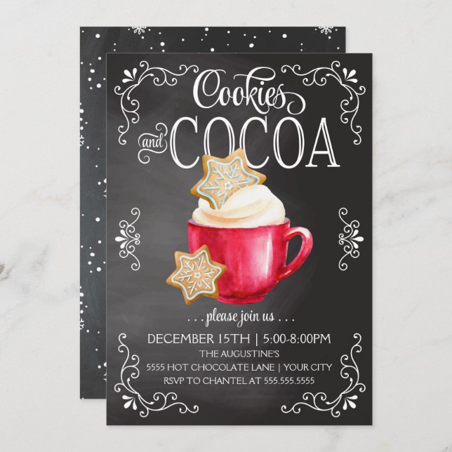 Cookies & Cocoa - Hot Chocolate Invitation (Front/Back)