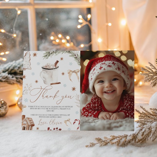 Cookies & Cocoa Photo Thank You Card (Creator Uploaded)