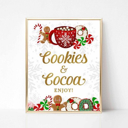 Cookies  Cocoa Sweet Christmas Party Sign