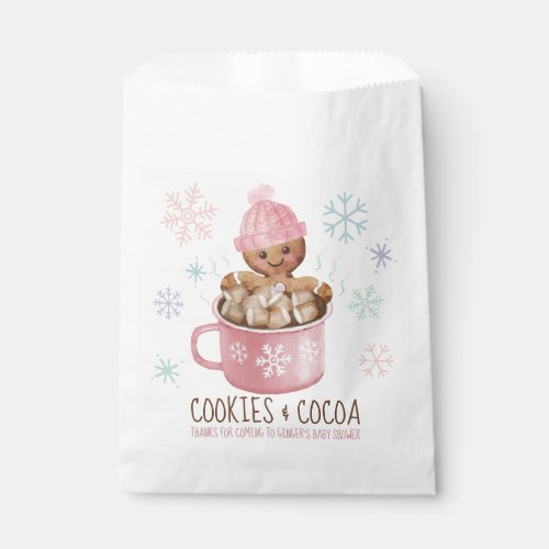 Cookies  Cocoa Winter Girl Baby Shower Favor Bag