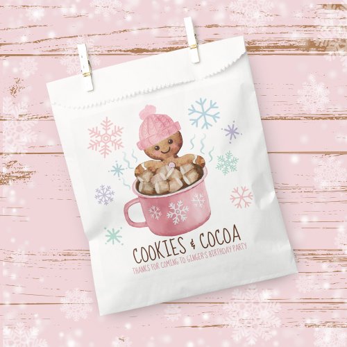 Cookies  Cocoa Winter Girl Birthday Party Favor Bag