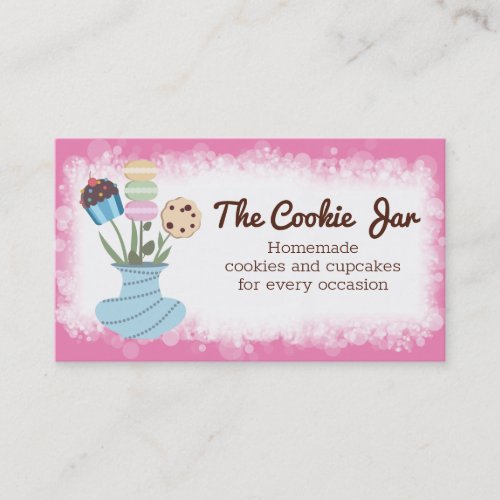 Cookies cupcake flower vase bakery baking business card