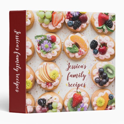 Cookies Custom Name Family Recipes Pastries Photo 3 Ring Binder