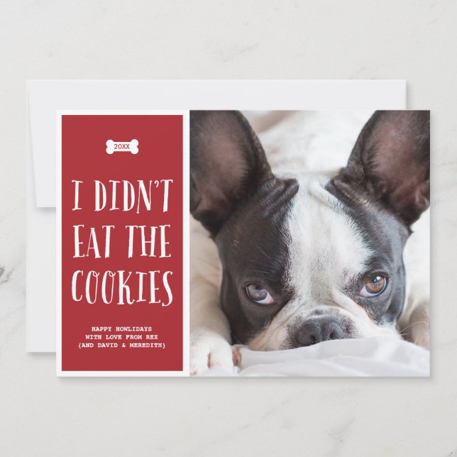 Cookies | Cute Pet Holiday Photo Card (Front)