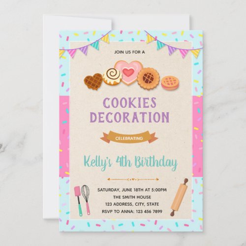 Cookies decorating party invitation