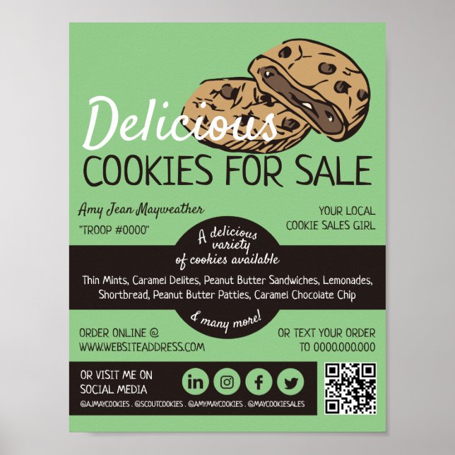 Cookies Design, Cookie Sales Fundraising Poster (Front)