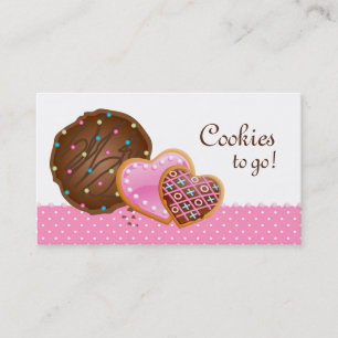 Cookies Donut Bakery Cute Polka Dots Modern pink Business Card
