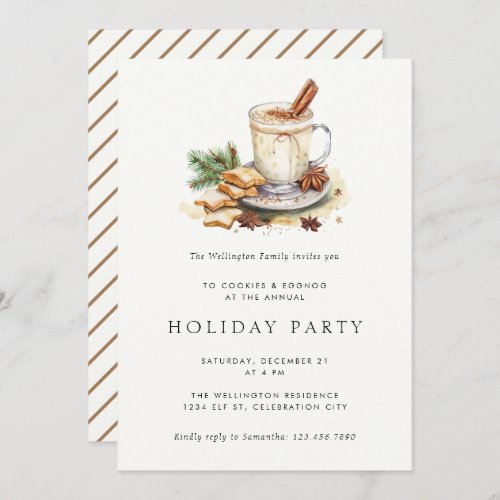 Cookies Eggnog Cocoa Modern Holiday Party Invitation