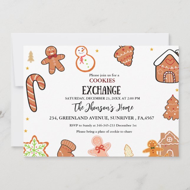 Cookies Exchange Christmas  Party  Invitation (Front)